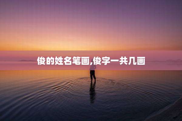 俊的姓名笔画,俊字一共几画