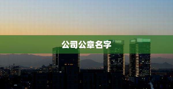 公司公章名字