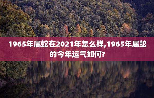 1965年属蛇在2021年怎么样,1965年属蛇的今年运气如何?