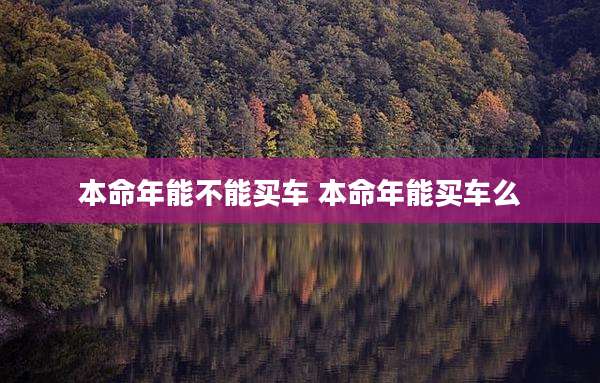 本命年能不能买车 本命年能买车么