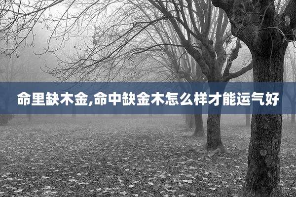 命里缺木金,命中缺金木怎么样才能运气好