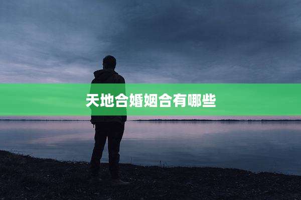 天地合婚姻合有哪些