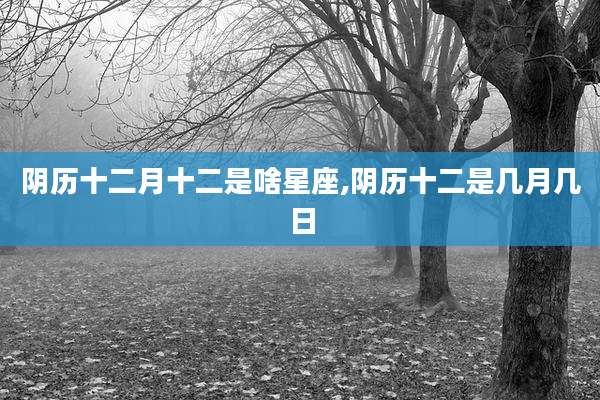 阴历十二月十二是啥星座,阴历十二是几月几日
