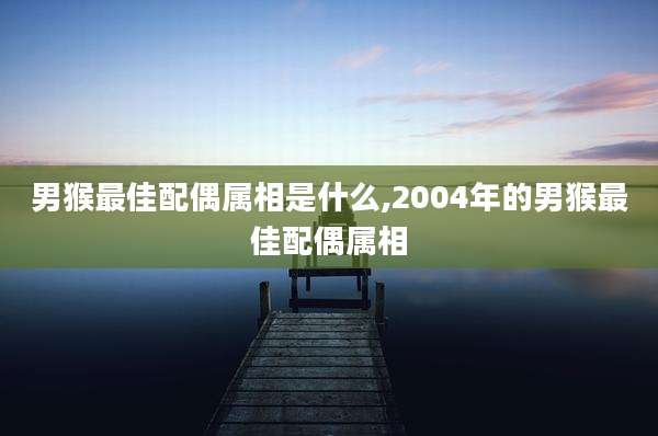 男猴最佳配偶属相是什么,2004年的男猴最佳配偶属相