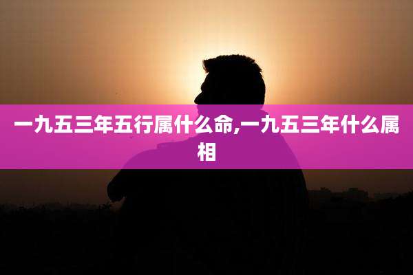 一九五三年五行属什么命,一九五三年什么属相