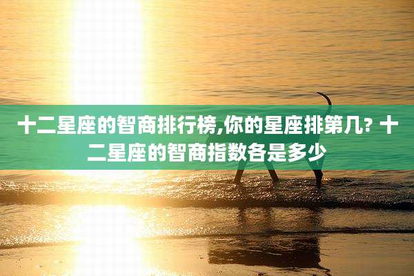 十二星座的智商排行榜,你的星座排第几? 十二星座的智商指数各是多少
