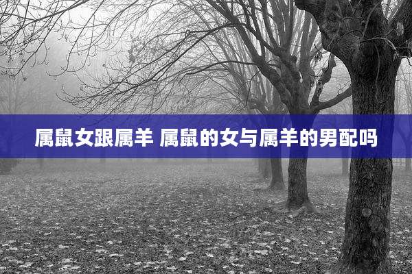 属鼠女跟属羊 属鼠的女与属羊的男配吗