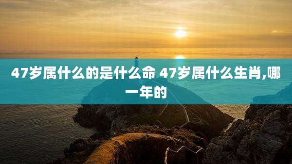 47岁属什么的是什么命 47岁属什么生肖,哪一年的