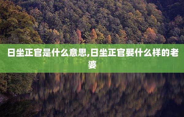 日坐正官是什么意思,日坐正官娶什么样的老婆