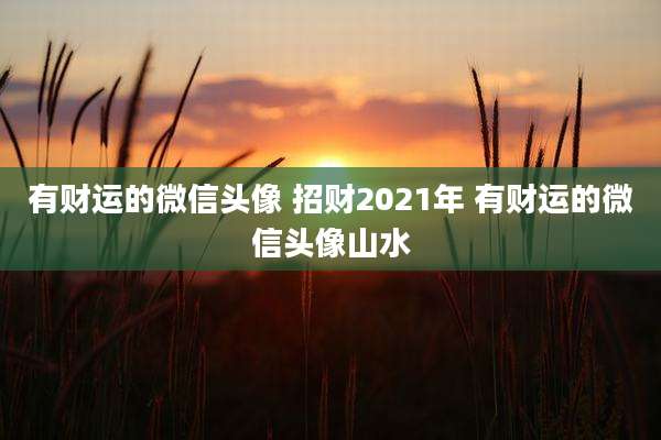 有财运的微信头像 招财2021年 有财运的微信头像山水
