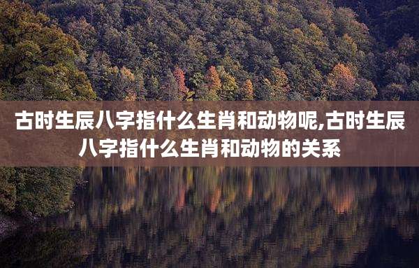 古时生辰八字指什么生肖和动物呢,古时生辰八字指什么生肖和动物的关系