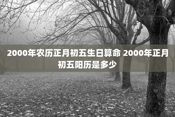 2000年农历正月初五生日算命 2000年正月初五阳历是多少
