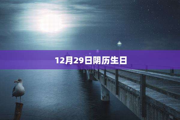 12月29日阴历生日