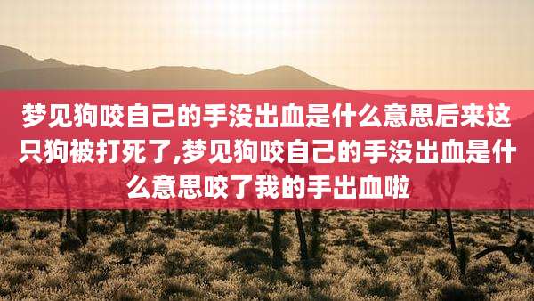 梦见狗咬自己的手没出血是什么意思后来这只狗被打死了,梦见狗咬自己的手没出血是什么意思咬了我的手出血啦