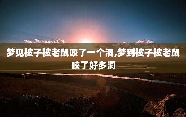梦见被子被老鼠咬了一个洞,梦到被子被老鼠咬了好多洞