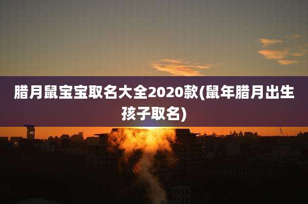 腊月鼠宝宝取名大全2020款(鼠年腊月出生孩子取名)