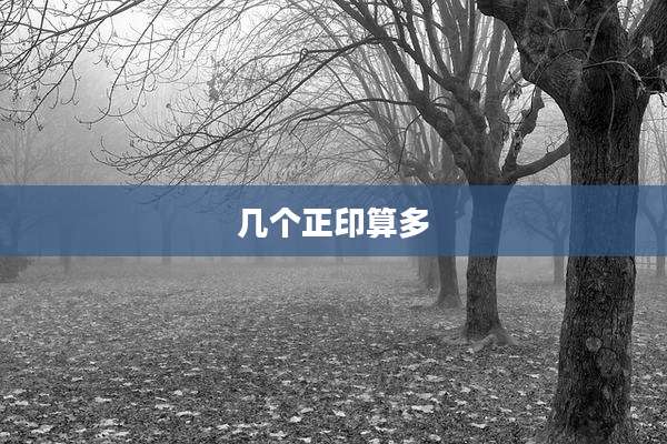 几个正印算多