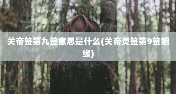 关帝签第九签意思是什么(关帝灵签第9签姻缘)