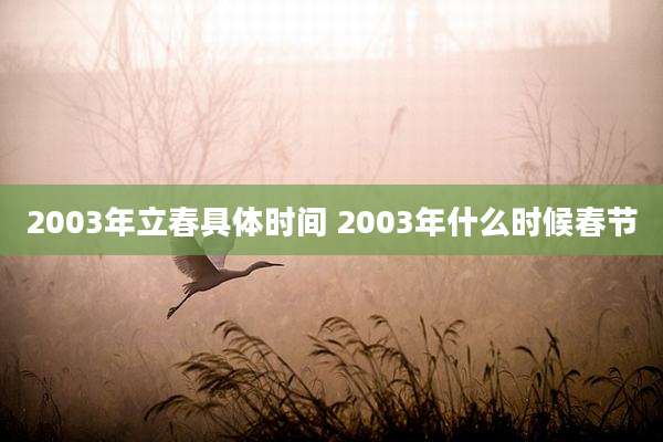 2003年立春具体时间 2003年什么时候春节