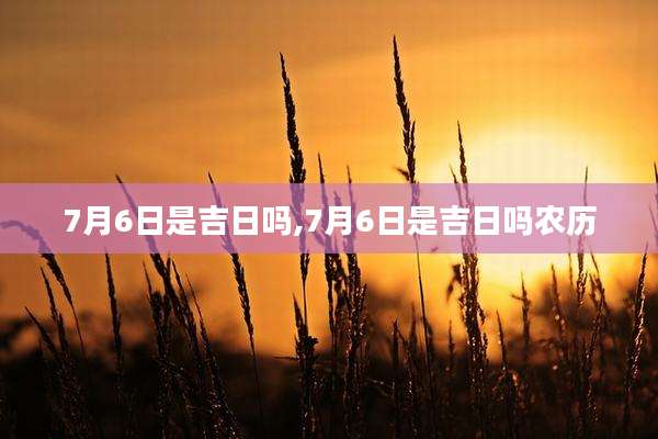 7月6日是吉日吗,7月6日是吉日吗农历
