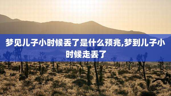 梦见儿子小时候丢了是什么预兆,梦到儿子小时候走丢了