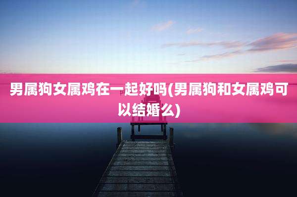 男属狗女属鸡在一起好吗(男属狗和女属鸡可以结婚么)