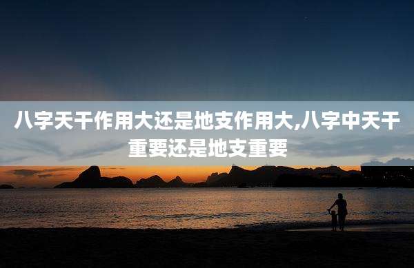 八字天干作用大还是地支作用大,八字中天干重要还是地支重要