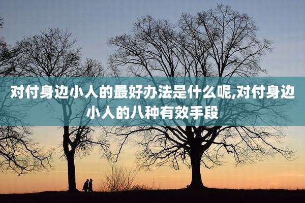 对付身边小人的最好办法是什么呢,对付身边小人的八种有效手段