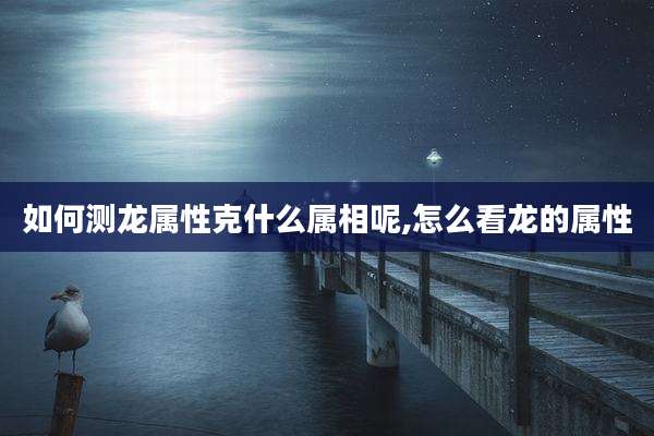 如何测龙属性克什么属相呢,怎么看龙的属性