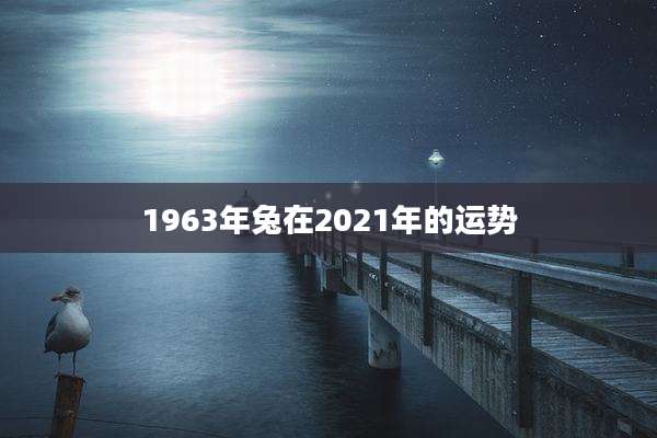 1963年兔在2021年的运势