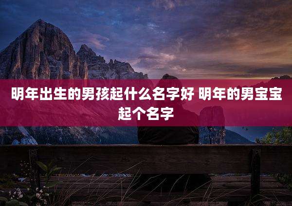 明年出生的男孩起什么名字好 明年的男宝宝起个名字