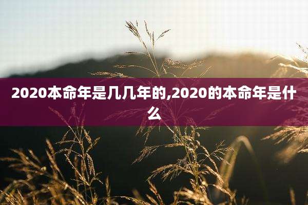 2020本命年是几几年的,2020的本命年是什么