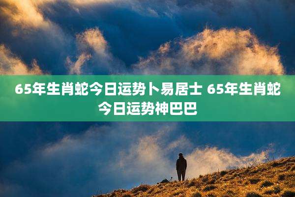 65年生肖蛇今日运势卜易居士 65年生肖蛇今日运势神巴巴