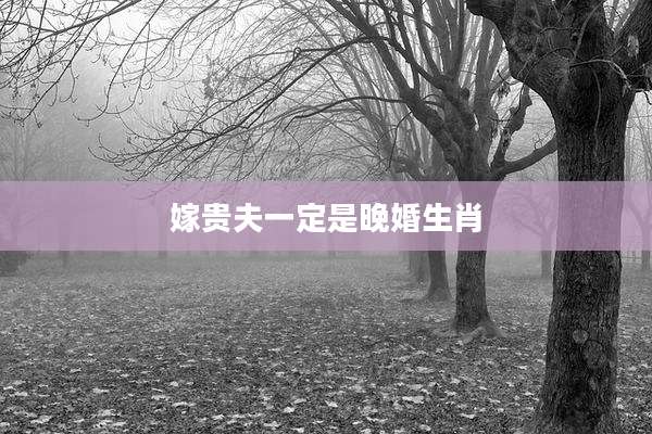 嫁贵夫一定是晚婚生肖