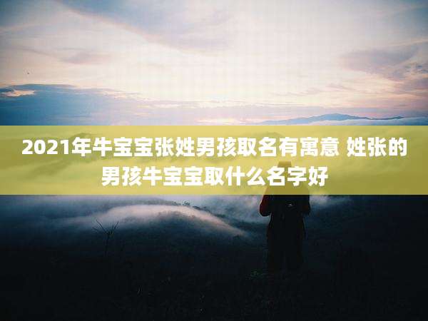 2021年牛宝宝张姓男孩取名有寓意 姓张的男孩牛宝宝取什么名字好