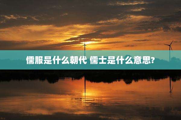 儒服是什么朝代 儒士是什么意思?