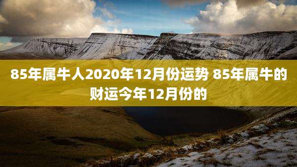 85年属牛人2020年12月份运势 85年属牛的财运今年12月份的