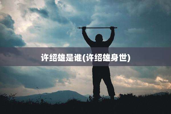 许绍雄是谁(许绍雄身世)