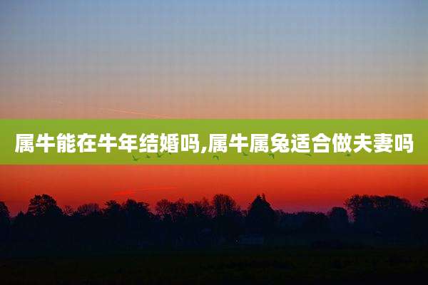 属牛能在牛年结婚吗,属牛属兔适合做夫妻吗