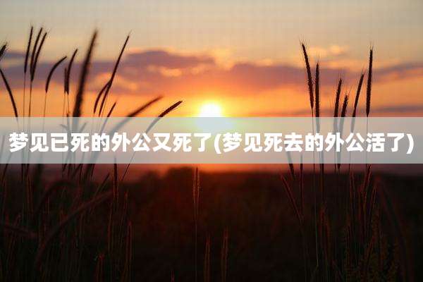 梦见已死的外公又死了(梦见死去的外公活了)
