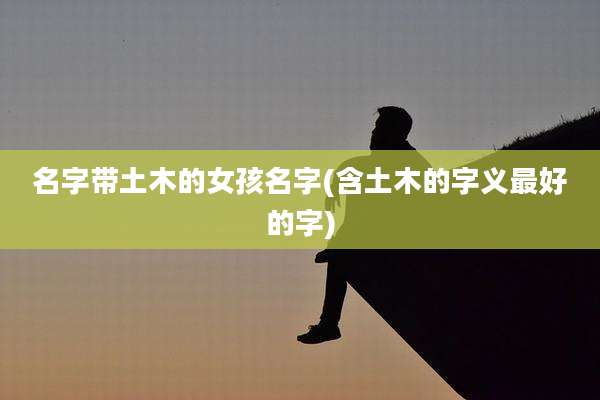 名字带土木的女孩名字(含土木的字义最好的字)