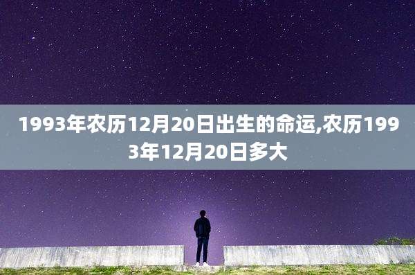 1993年农历12月20日出生的命运,农历1993年12月20日多大