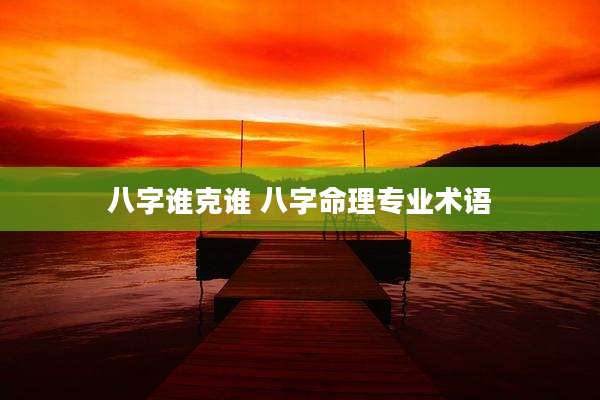 八字谁克谁 八字命理专业术语