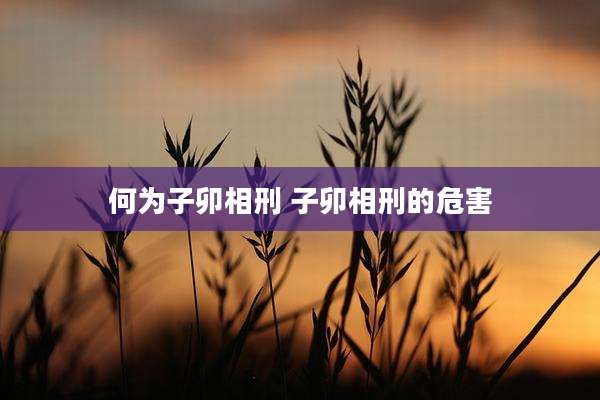 何为子卯相刑 子卯相刑的危害