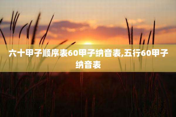 六十甲子顺序表60甲子纳音表,五行60甲子纳音表