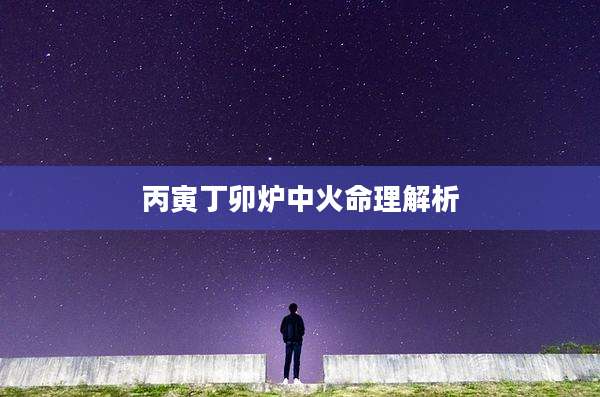 丙寅丁卯炉中火命理解析