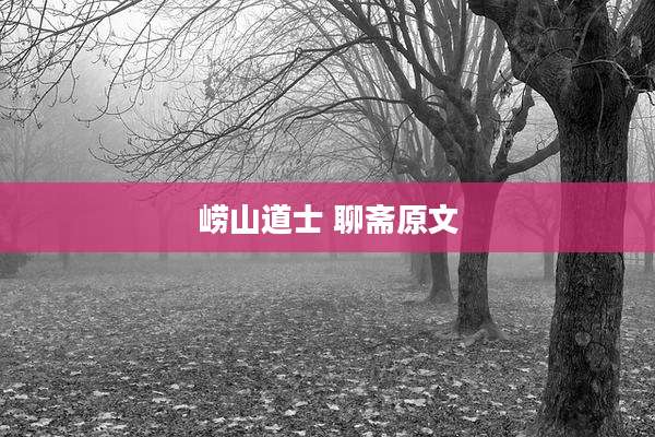 崂山道士 聊斋原文