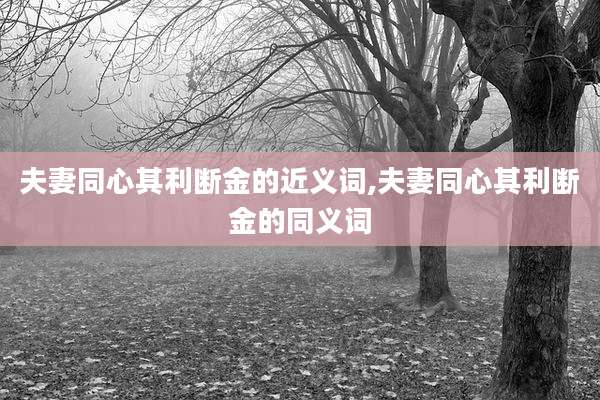 夫妻同心其利断金的近义词,夫妻同心其利断金的同义词