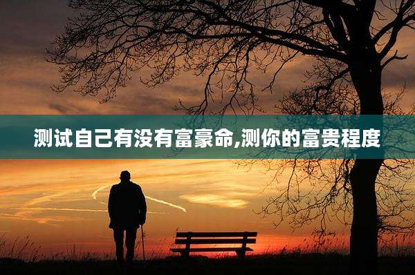 测试自己有没有富豪命,测你的富贵程度