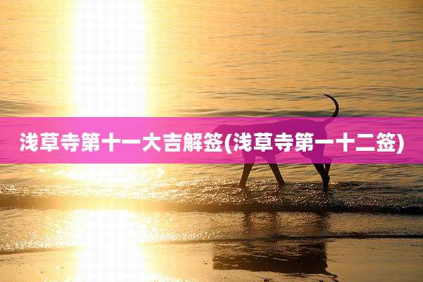浅草寺第十一大吉解签(浅草寺第一十二签)